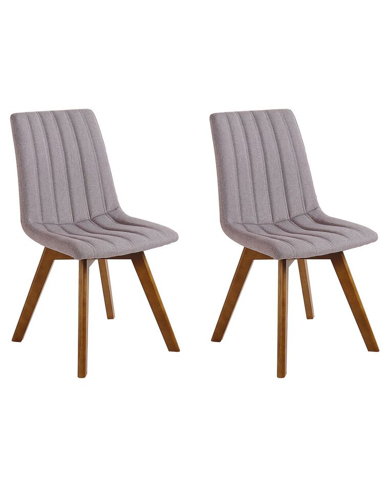 	Conjunto de 2 sillas de poliéster gris pardo/madera oscura CALGARY_800096