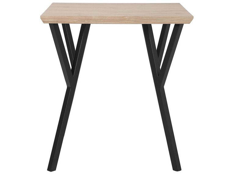 Dining Table 70 x 70 cm Light Wood with Black BRAVO | Beliani.co.uk
