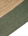 Teppich Jute grün / beige 300 x 400 cm geometrisches Muster Kurzflor KARAKUYU_885139