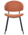 Set of 2 Fabric Dining Chairs Orange KIANA_874312