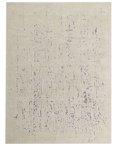 Teppich creme / grau 300 x 400 cm abstraktes Muster Kurzflor NAKUS