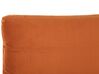 Cama de casal em veludo laranja 140 x 200 cm MELLE_829882