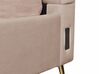 Velvet EU Double Size Bed with USB Port Taupe MIRIBEL_870570