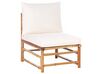 Conjunto esquinero de jardín 5 plazas con sillón de bambú blanco crema CERRETO_909562
