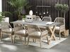 Set de jardin table en fibre-ciment gris et bois et 6 chaises OLBIA_771487