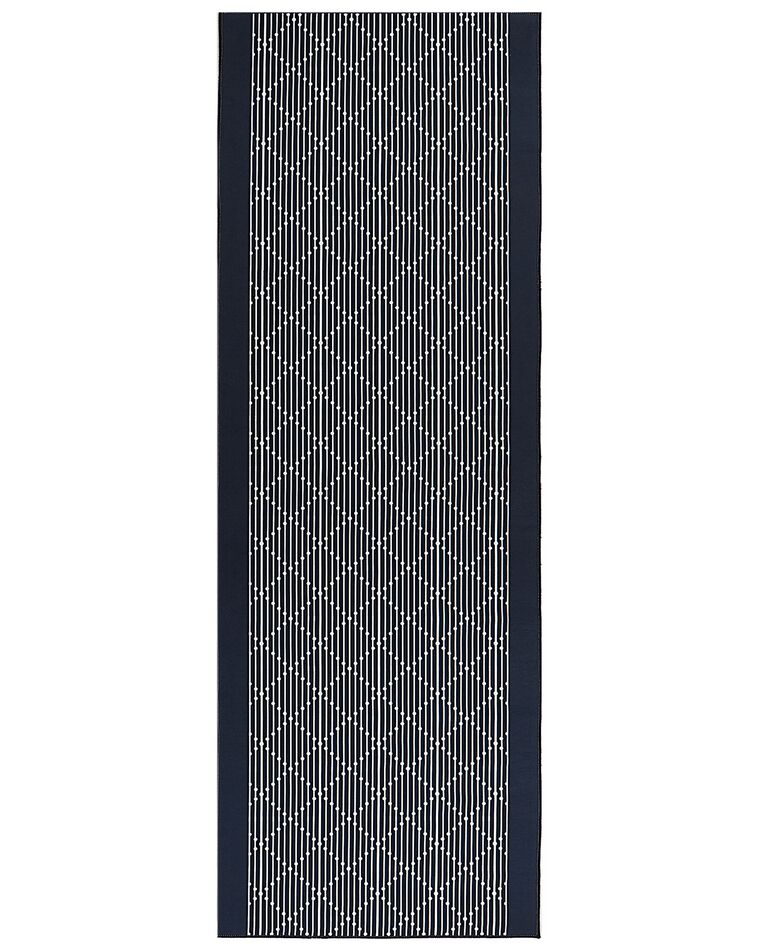 Teppich marineblau 70 x 200 cm geometrisches Muster Kurzflor CHARVAD_831722