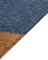 Cotton Area Rug Striped 140 x 200 cm Blue and Brown XULUF_906840