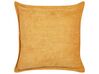 Set of 2 Corduroy Cushions 43 x 43 cm Yellow ZINNIA_855231