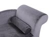 Chaise longue velluto grigio scuro e legno scuro destra LUIRO_772011