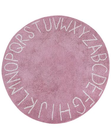 Okrúhly detský bavlnený koberec ⌀ 120 cm ružový VURGUN