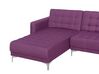 Sofá-cama em forma de U de 5 lugares com repousa-pés em tecido violeta ABERDEEN_737086