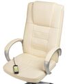 Fotel biurowy regulowany z funkcją masażu ekoskóra beżowy GRANDEUR II_816146