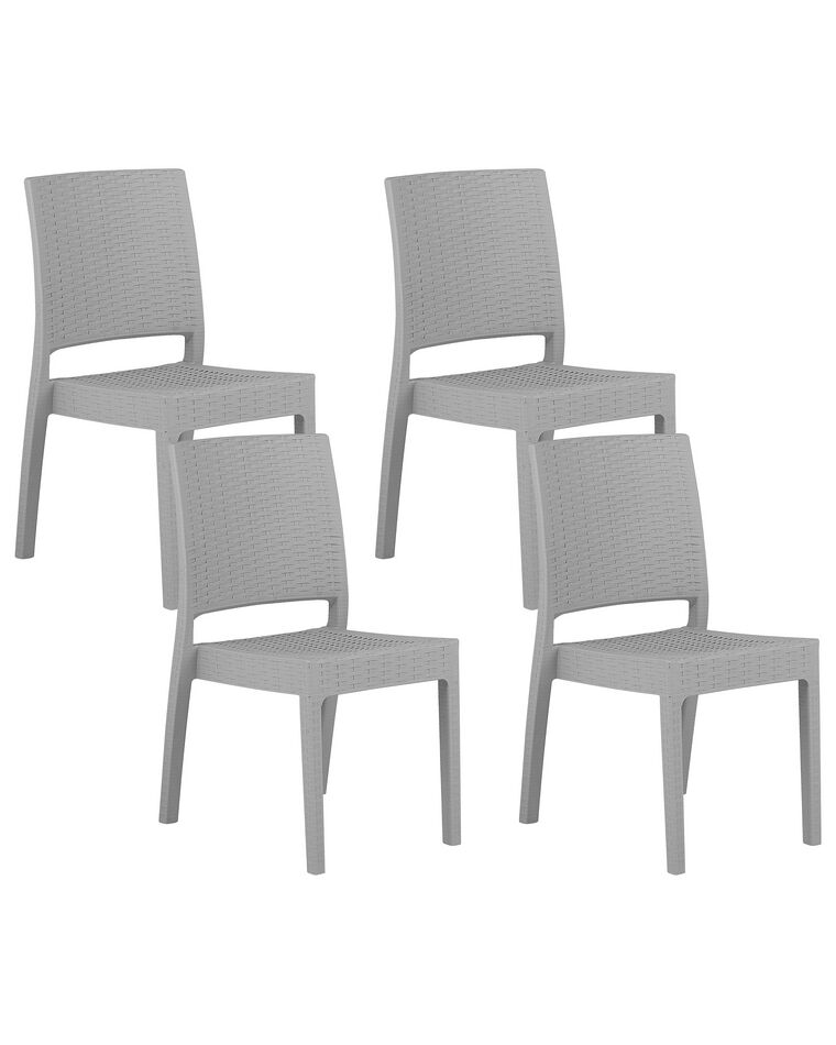 Set of 4 Garden Dining Chairs Light Grey FOSSANO_744616