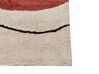 Teppich Baumwolle beige / rot 160 x 230 cm abstraktes Muster Kurzflor BOLAT_840006