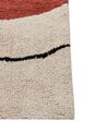 Teppich Baumwolle beige / rot 160 x 230 cm abstraktes Muster Kurzflor BOLAT_840006