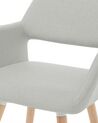 Conjunto de 2 sillas de comedor de poliéster gris/verde menta/madera clara CHICAGO_743969