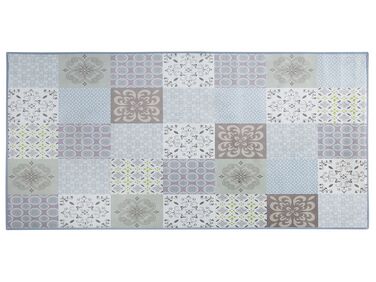 Teppich bunt Mosaik-Muster 80 x 150 cm INKAYA