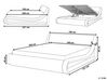 Zamatová posteľ s úložným priestorom 160 x 200 cm strieborná AVIGNON_735291