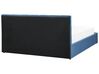 Cama con somier de poliéster azul/negro 160 x 200 cm DREUX_861102