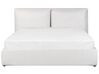 Zamatová posteľ s úložným priestorom 160 x 200 cm krémová biela BAJONNA_871253