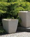 Vaso para plantas em pedra creme 39 x 39 x 43 cm DELOS_692585