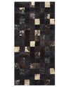 Dywan patchwork skórzany 80 x 150 cm brązowy BANDIRMA_806236
