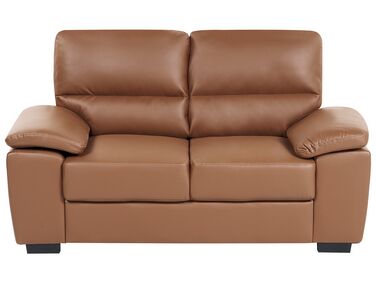 2 Seater Faux Leather Sofa Golden Brown VOGAR