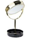 Kosmetikspiegel gold / schwarz mit LED-Beleuchtung ø 26 cm SAVOIE_848181