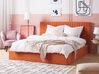 Sametová postel s úložným prostorem 180 x 200 cm oranžová VION_826795