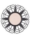 Nástěnné ratanové zrcadlo ve tvaru slunce ⌀ 60 cm černé PASAKU_822174