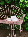 Ensemble de jardin banc et petite table en métal rose CAVINIA_774637