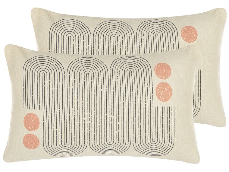 Set of 2 Cushions Geometric Pattern 30 x 50 cm Multicolour TIARELLA_818487