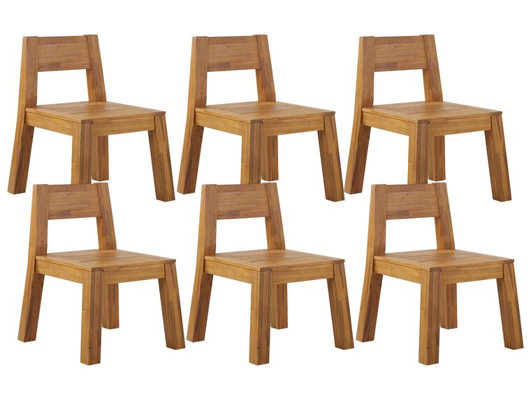Set of 6 Acacia Wood Garden Chairs LIVORNO_826023