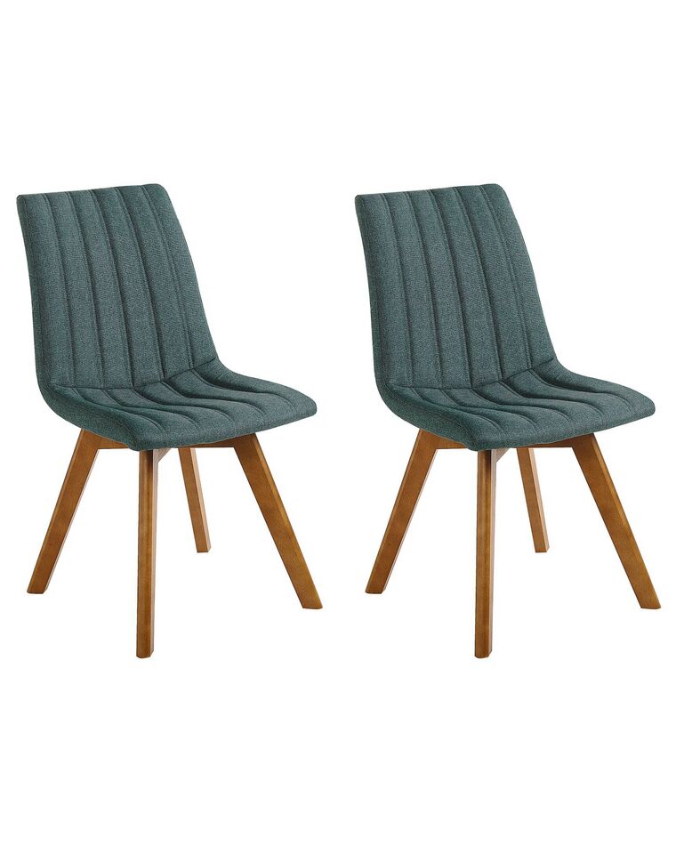 Set of 2 Fabric Dining Chairs Green CALGARY_800068