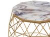 Marble Effect Wire Frame Side Table with Gold HALSEY_829623