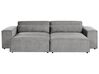 Left Hand 2 Seater Modular Fabric Corner Sofa with Ottoman Grey HELLNAR_911872