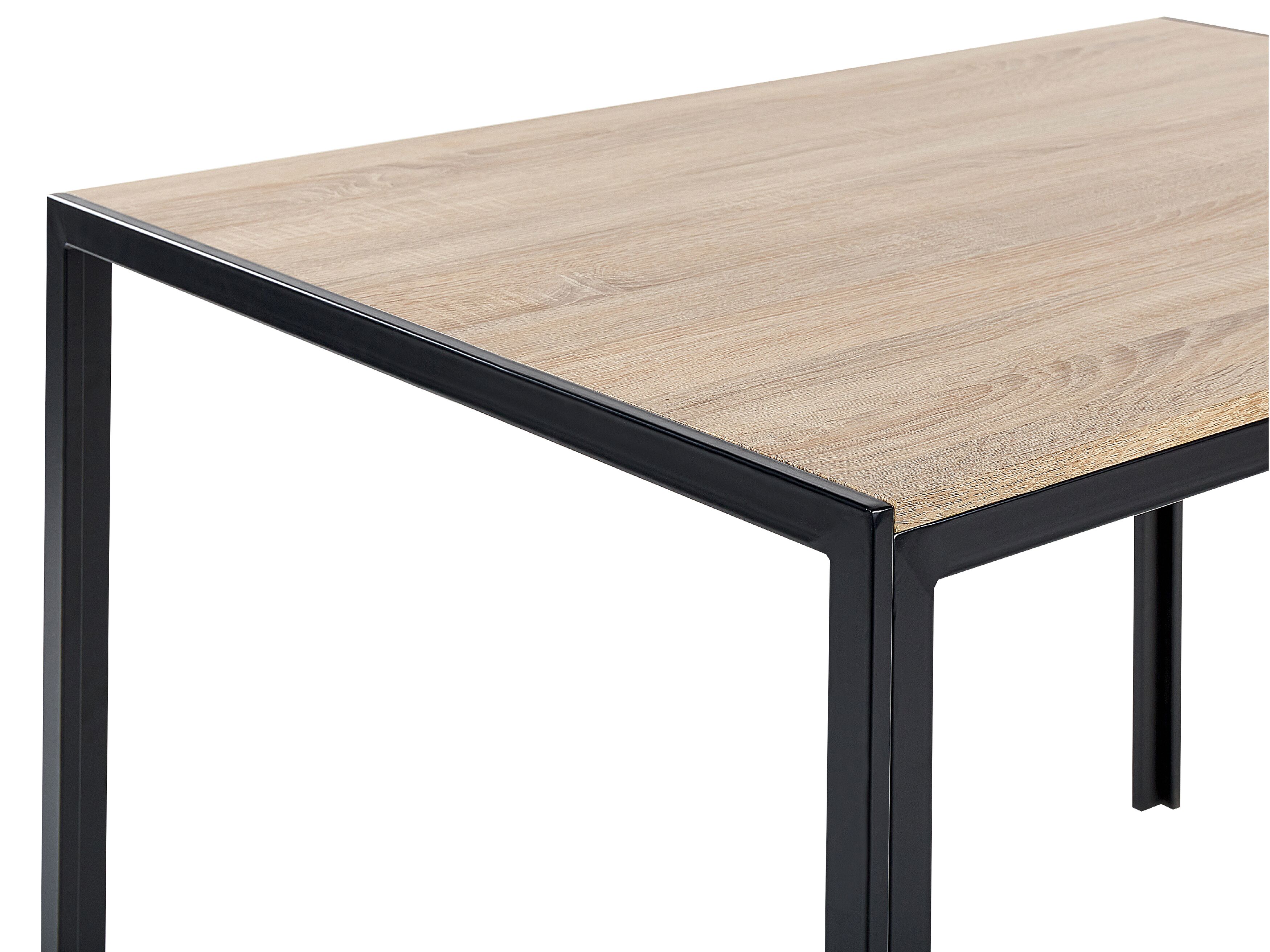 Dining Table 120 x 80 cm Light Wood with Black NEWFIELD | Beliani.co.uk