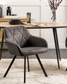 Set of 2 Fabric Dining Chairs Grey MONEE_724891