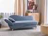 Left Hand Fabric Chaise Lounge with Storage Blue MERI II_881310