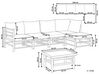 Lounge Set 3-teilig Bambusholz hellbraun 5-Sitzer modular Auflagen cremeweiss CERRETO_909553