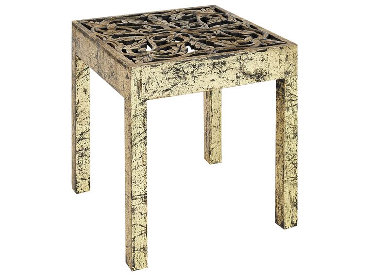 Tavolino da caffè legno di mango oro e nero 40 x 40 cm PALASI_857065