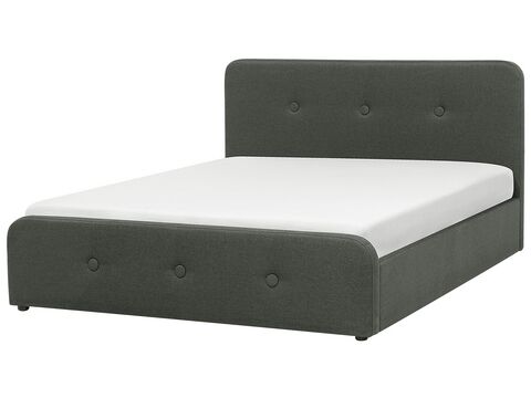 Fabric Eu Super King Size Ottoman Bed Dark Grey Rennes Beliani Sk Ottoman Bed Dark Grey Rennes, Super King Bed Frame Ottoman
