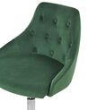 Krzesło biurowe regulowane welurowe zielone PARISH_868436