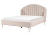 Fabric EU King Size Bed Beige AMBILLOU_873204