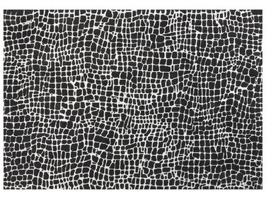 Teppich schwarz / weiss 160 x 230 cm abstraktes Muster Kurzflor PUNGE