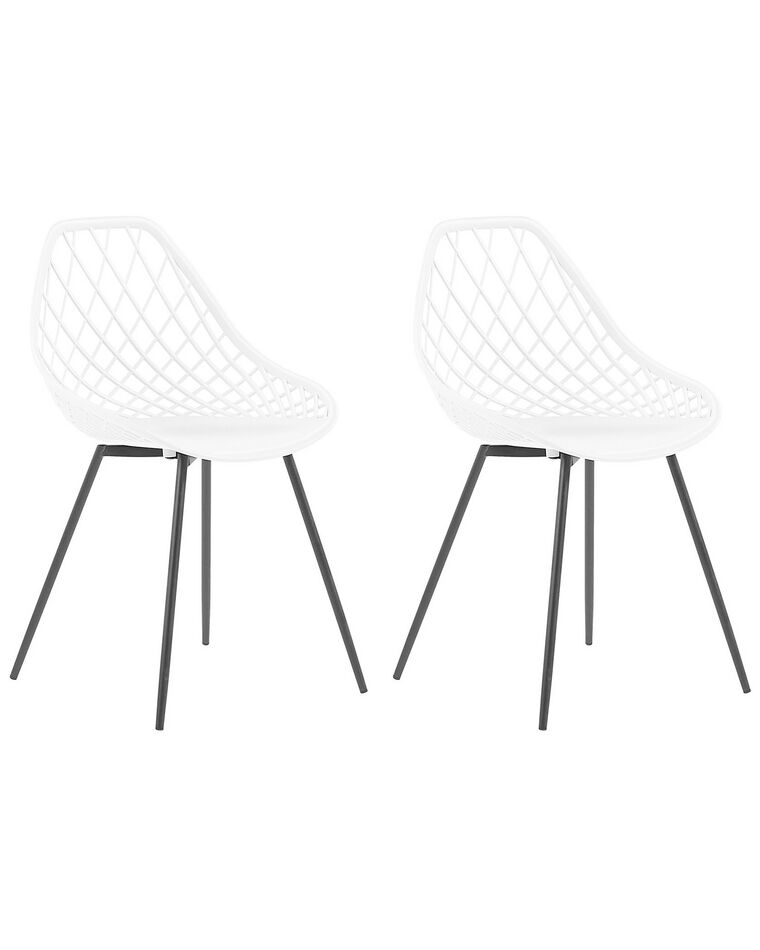 Set of 2 Dining Chairs White CANTON_775150