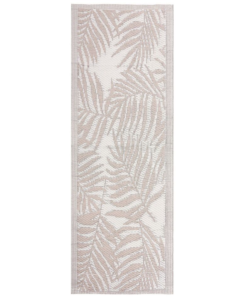 Tapis extérieur beige au motif feuilles de palmier 60 x 105 cm KOTA_775752