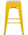 Zestaw 2 stołków barowych metalowych 76 cm żółty CABRILLO_701247