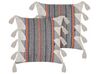 2 bawełniane poduszki dekoracyjne wzór w jodełkę 45 x 45 cm wielokolorowe BOUVARDIA_843230