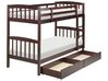 Wooden EU Single Size Bunk Bed with Storage Dark REVIN_877015